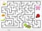 Maze game: Match animal, butterfly ladybug and turtle finding the baby