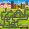 Maze game template with school bus