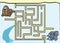 Maze Game Walrus To Fish Color Illustration