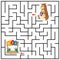 Maze or Labyrinth for Children with cartoon Bear. Find right way to the Zoo. Answer under the layer. Square puzzle Game. Labyrinth