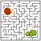 Maze or Labyrinth for Children with cartoon Snail. Find right way to Cabbage. Answer under the layer. Square puzzle Game.