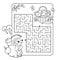 Maze or Labyrinth Game for Preschool Children. Puzzle. Coloring Page Outline