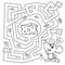 Maze or Labyrinth Game for Preschool Children. Puzzle. Tangled Road. Matching Game. Coloring Page Outline Of Cartoon mouse with