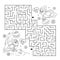 Maze or Labyrinth Game. Puzzle. Coloring Page Outline Of cartoon birds in the winter. Coloring book for kids