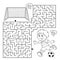 Maze or Labyrinth Game. Puzzle. Coloring Page Outline Of cartoon boy with soccer ball. Football. Sport activity. Coloring book for