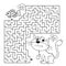 Maze or Labyrinth Game. Puzzle. Coloring Page Outline Of cartoon cat with fish. Coloring book for kids