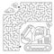 Maze or Labyrinth Game. Puzzle. Coloring Page Outline Of cartoon crawler excavator. Construction vehicles. Profession. Coloring