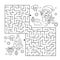 Maze or Labyrinth Game. Puzzle. Coloring Page Outline Of cartoon girl making Christmas paper lanterns. Christmas. New year.