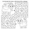 Maze or Labyrinth Game. Puzzle. Coloring Page Outline Of cartoon goat with goatling or kid. Farm animals with their cubs. Coloring