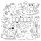 Maze or Labyrinth Game. Puzzle. Coloring Page Outline Of cartoon little frogs. Coloring book for kids