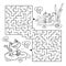 Maze or Labyrinth Game. Puzzle. Coloring Page Outline Of cartoon little frogs. Two fun friends. Coloring book for kids