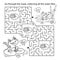 Maze or Labyrinth Game. Puzzle. Coloring Page Outline Of cartoon little frogs. Two fun friends. Coloring book for kids