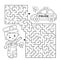 Maze or Labyrinth Game. Puzzle. Coloring Page Outline Of cartoon policeman with car. Profession - police. Coloring book for kids