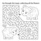 Maze or Labyrinth Game. Puzzle. Coloring Page Outline Of cartoon sheep with little lamb. Farm animals with their cubs. Coloring