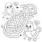 Maze or Labyrinth Game. Puzzle. Tangled road. Coloring Page Outline Of cartoon chicken with little chicks. Coloring book for kids
