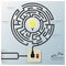 Maze Light Bulb Electric Wire Line Business Infographic