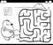 Maze with mole coloring page