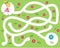 Maze puzzle. Help girl find way. Activity for toddlers. educational children game