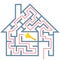 Maze real estate home puzzle solution to house key