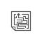 Maze scheme outline icon