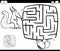 Maze with squirrel coloring page