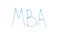 MBA abbreviation written on glass, master of business administration, degree