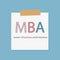 MBA Master of Business Administration written in a notebook paper