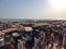 MBour, Senegal- April 25 2019: Unidentified Senegalese men and women at the fish market in the port city near Dakar. There are