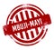 Mbuji-mayi - Red grunge button, stamp