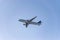 MC-21 aircraft in the blue sky at the Airshow