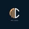 MC Circle Initials Letter Logo Design with Sans Serif Font Vector Illustration. - Vector