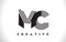 MC Logo Letter With Black Lines Design. Line Letter Vector Illus