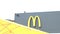 McDonald\\\'s, fast food restaurant, people on the summer terrace eating burgers and chatting