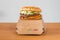 McDonald`s lumberjack sandwich Polish: kanapka drwala. Popular seasonal sandwich from McDonald`s.