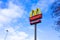 McDonald`s restaurant fast food sign. Drive in or drive thru