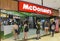 McDonald`s in Rio de Janeiro, Brazil. Workers wear christmas hats during the holiday season