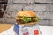 McDonald`s Swiss stack burger