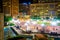 McKeldin Square at night in downtown Baltimore, Maryland.