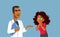MD Doctor Consulting a Patient with Nausea Symptoms Vector Cartoon
