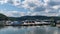 Mead Township, Pennsylvania, USA August 3, 2021 Boats docked in the Kinzua Wolf Run Marina on the Allegheny Reservoir in the Alleg