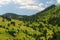 Meadow and animal shelters in bucovina mountains,romania