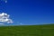 Meadow, blue sky and cloud