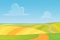 Meadow cartoon landscape, great design for any purposes. Cartoon vector illustration.