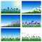 Meadow color background set