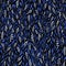 Meadow floral seamless pattern. Pencil drawing abstract white flowers with indigo blue leaves on black background.