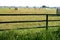 Meadow grasslands farm round bales in Texas