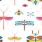 Meadow Insects Geometric Pattern