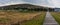 Meadow panorama hillside near beach