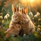 Meadow snuggles Mother rabbit and babies share a tender moment