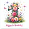 Meadow of Wishes: Girl\\\'s 1st Birthday Floral Delight